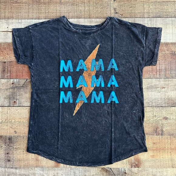 Vintage canvas Tops - Vintage Canvas Vintage Acid Wash Thunder Mama Short Sleeve Graphic Tee T-shirt